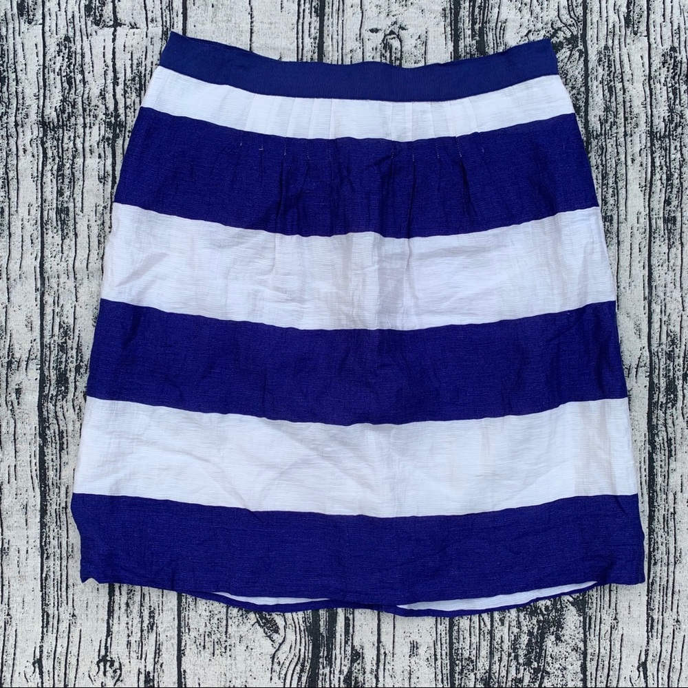 Loft blue and white striped skirt